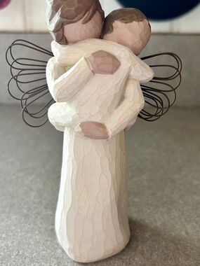 Willow Tree Cream and Brown Angel Embrace Figure
